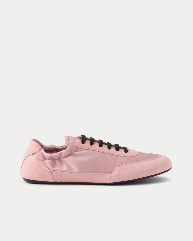 Prada Collapse Re-Nylon & Suede Peach Low Top Sneakers - 1