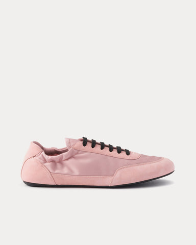 Prada Collapse Re-Nylon & Suede Peach Low Top Sneakers