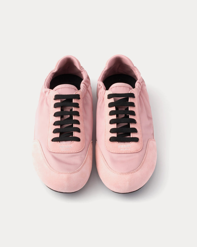 Prada Collapse Re-Nylon & Suede Peach Low Top Sneakers - 2