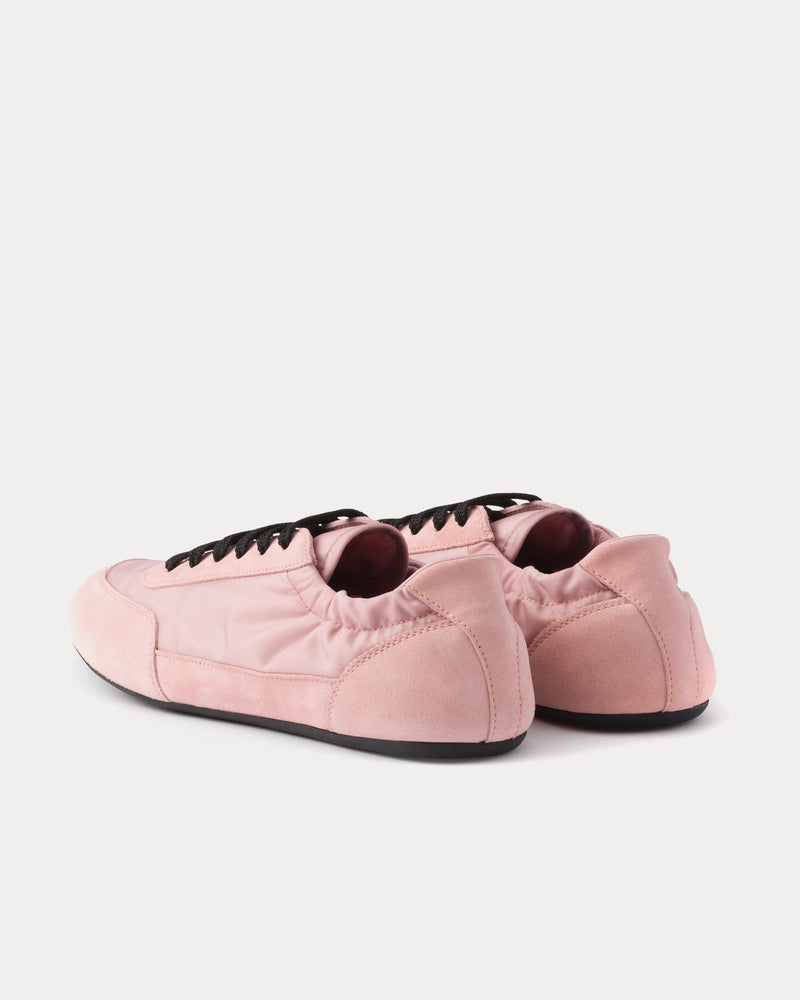 Prada Collapse Re-Nylon & Suede Peach Low Top Sneakers - 4
