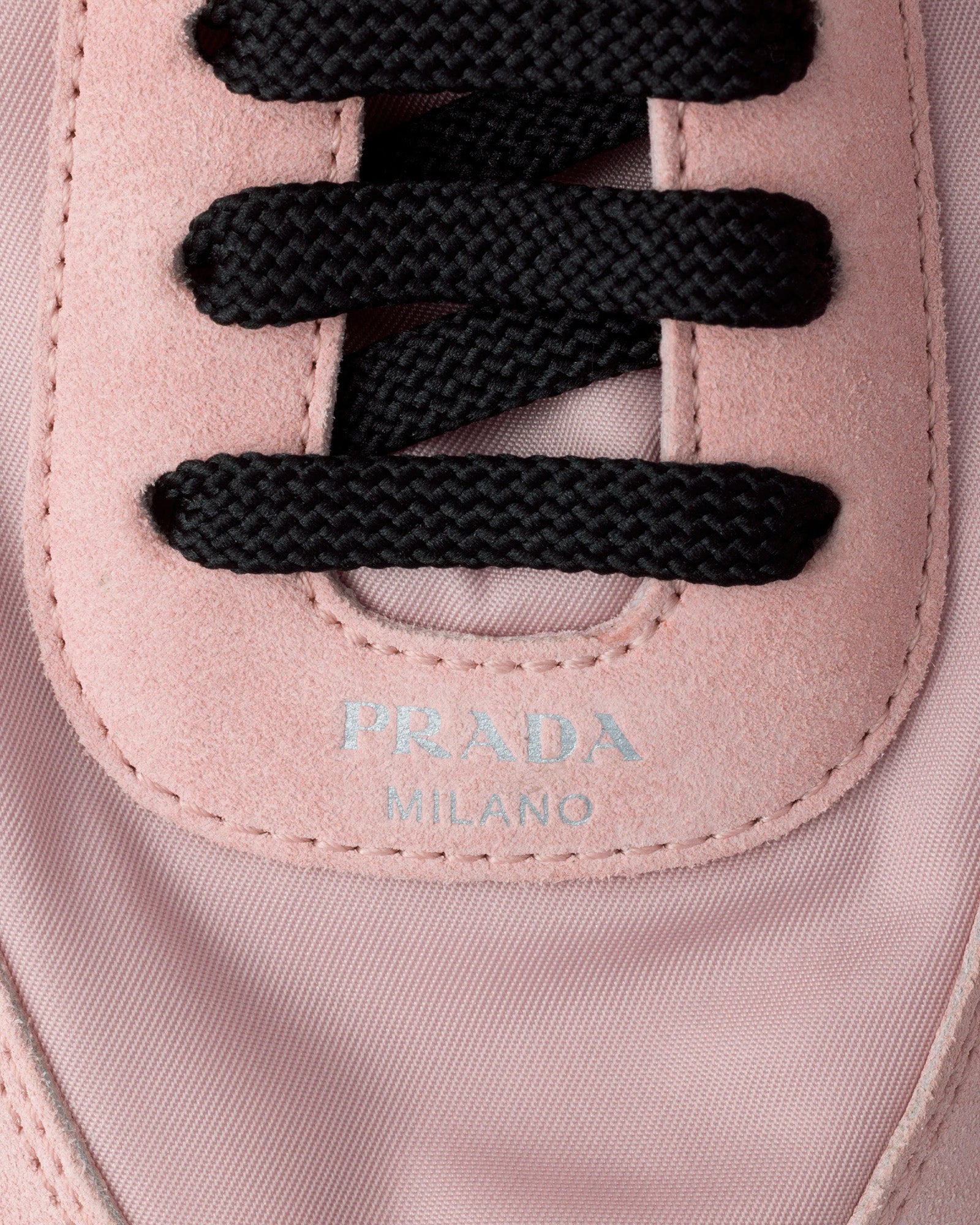 Prada Women's Collapse Re-Nylon & Suede Peach Low Top Sneakers