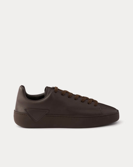 Prada Court Leather Coffee Low Top Sneakers - 1
