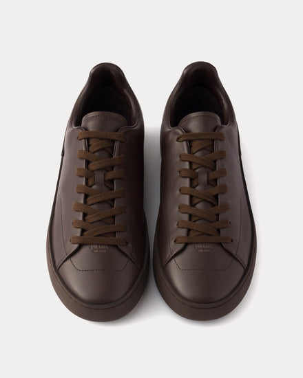 Prada Court Leather Coffee Low Top Sneakers - 2