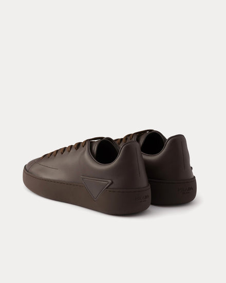 Prada Court Leather Coffee Low Top Sneakers - 4