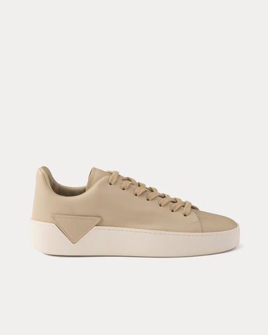 Prada Court Leather Desert Beige Low Top Sneakers