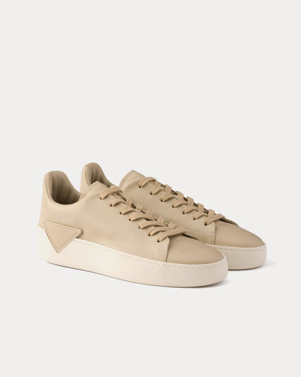 Prada Court Leather Desert Beige Low Top Sneakers - 3