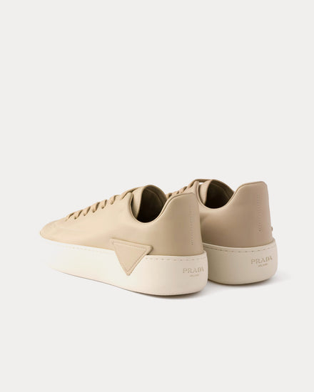 Prada Court Leather Desert Beige Low Top Sneakers - 4