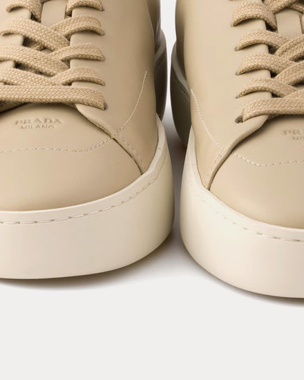 Prada Court Leather Desert Beige Low Top Sneakers - 5
