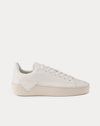 Prada Court Leather White Low Top Sneakers