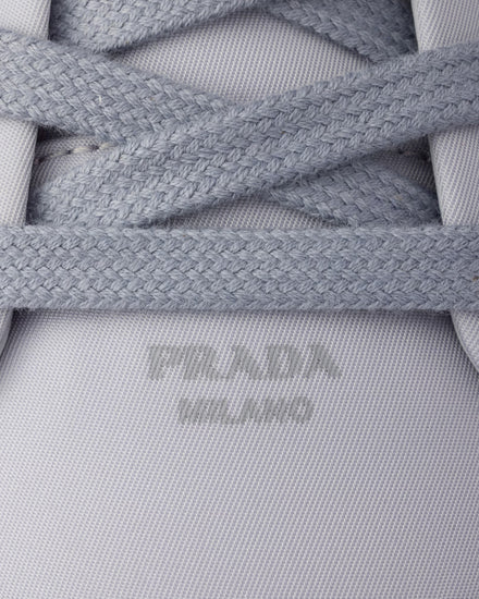 Prada Court Re-Nylon Pearl Grey Low Top Sneakers - 5