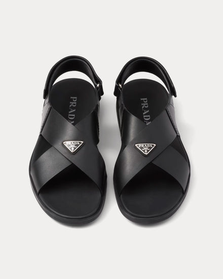 PRADA Crisscross Leather Sandals サンダル Prada Leather Crisscross Sandals | Saks Fifth Avenue
