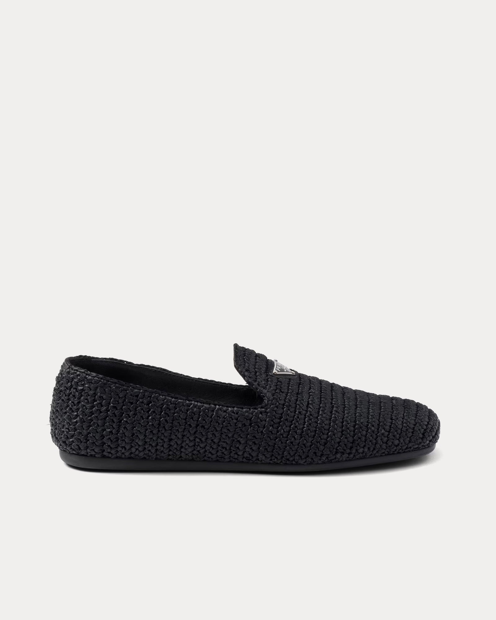 PRADA メンズ Prada Men's Crochet Black Slip Ons
