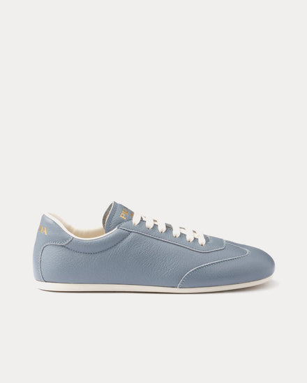 Prada Deer Leather Astral Blue Low Top Sneakers - 1