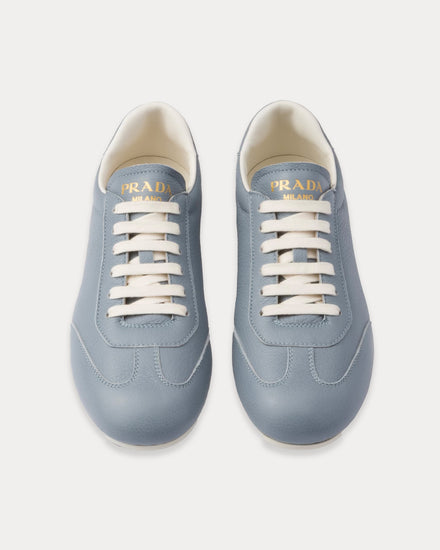 Prada Deer Leather Astral Blue Low Top Sneakers - 2