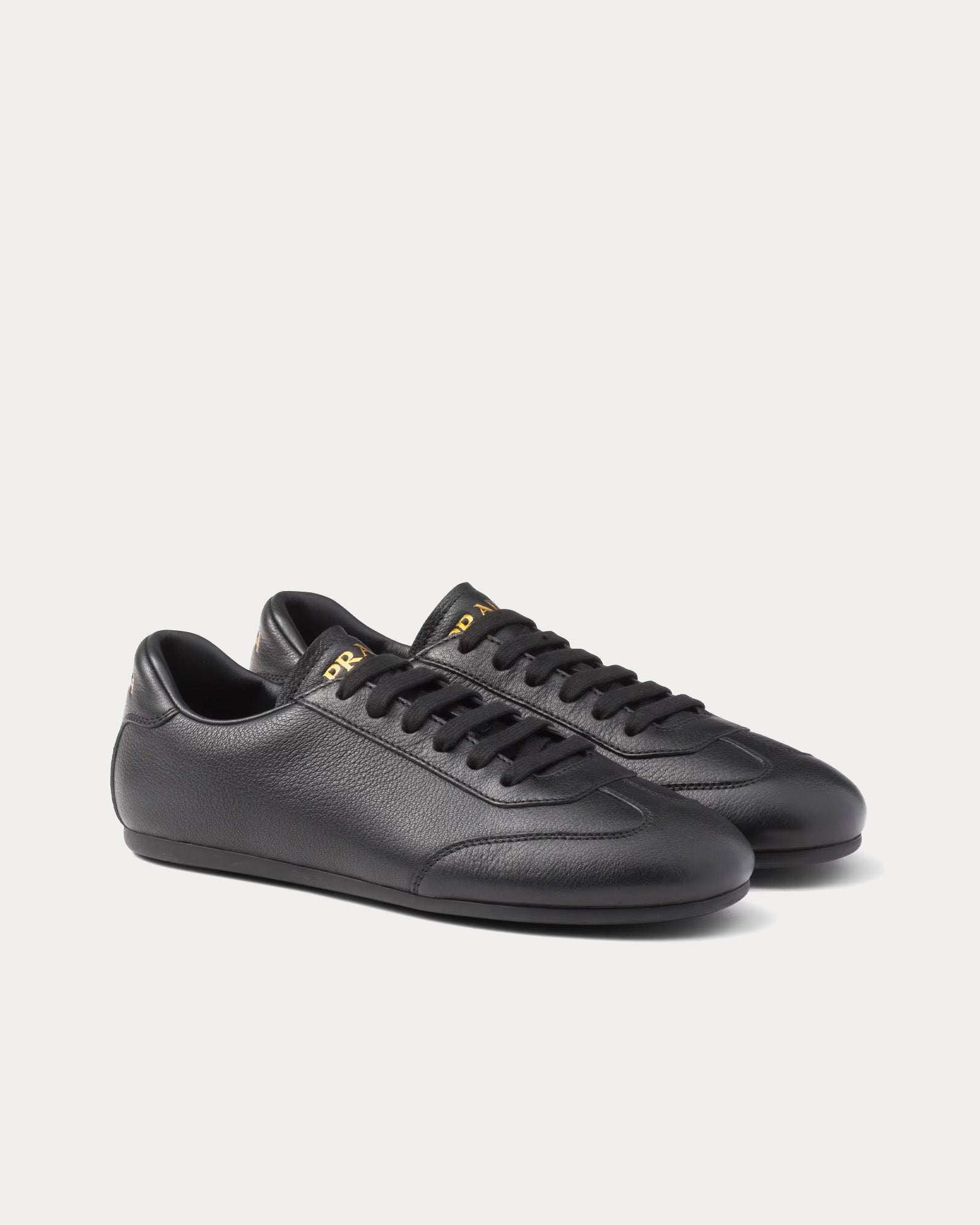 Prada - Deer Leather Black Low Top Sneakers