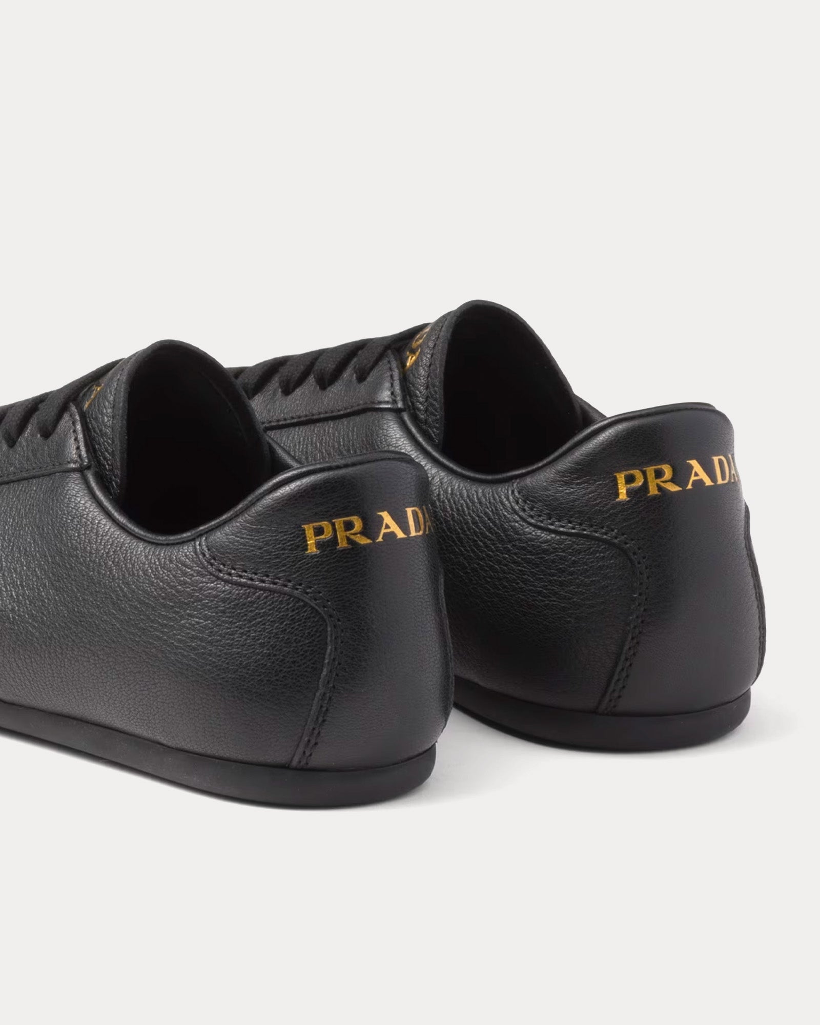 Prada - Deer Leather Black Low Top Sneakers
