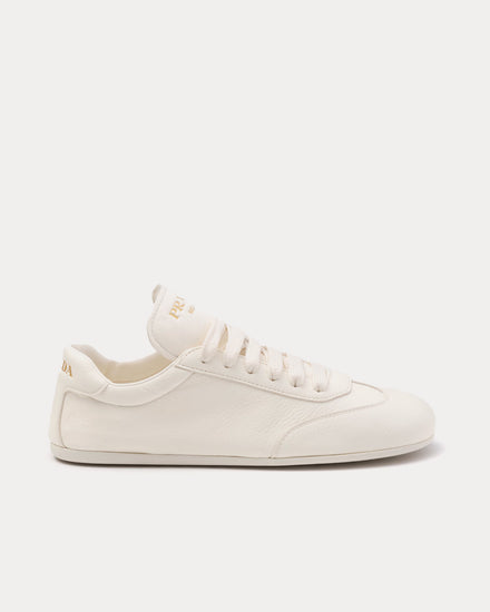 Prada Deer Leather Ivory Low Top Sneakers - 1