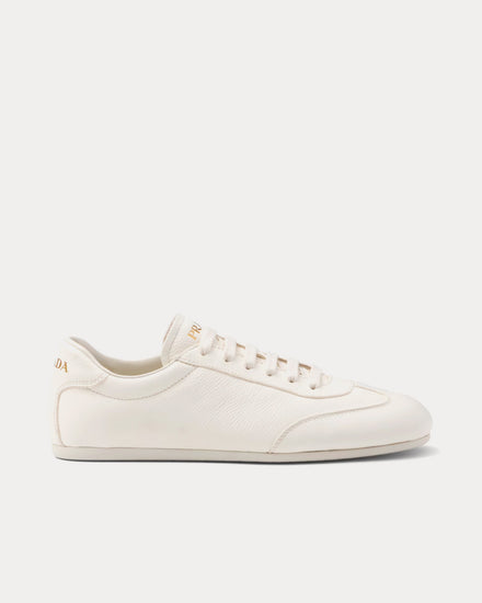Prada Deer Leather Ivory Low Top Sneakers - 1