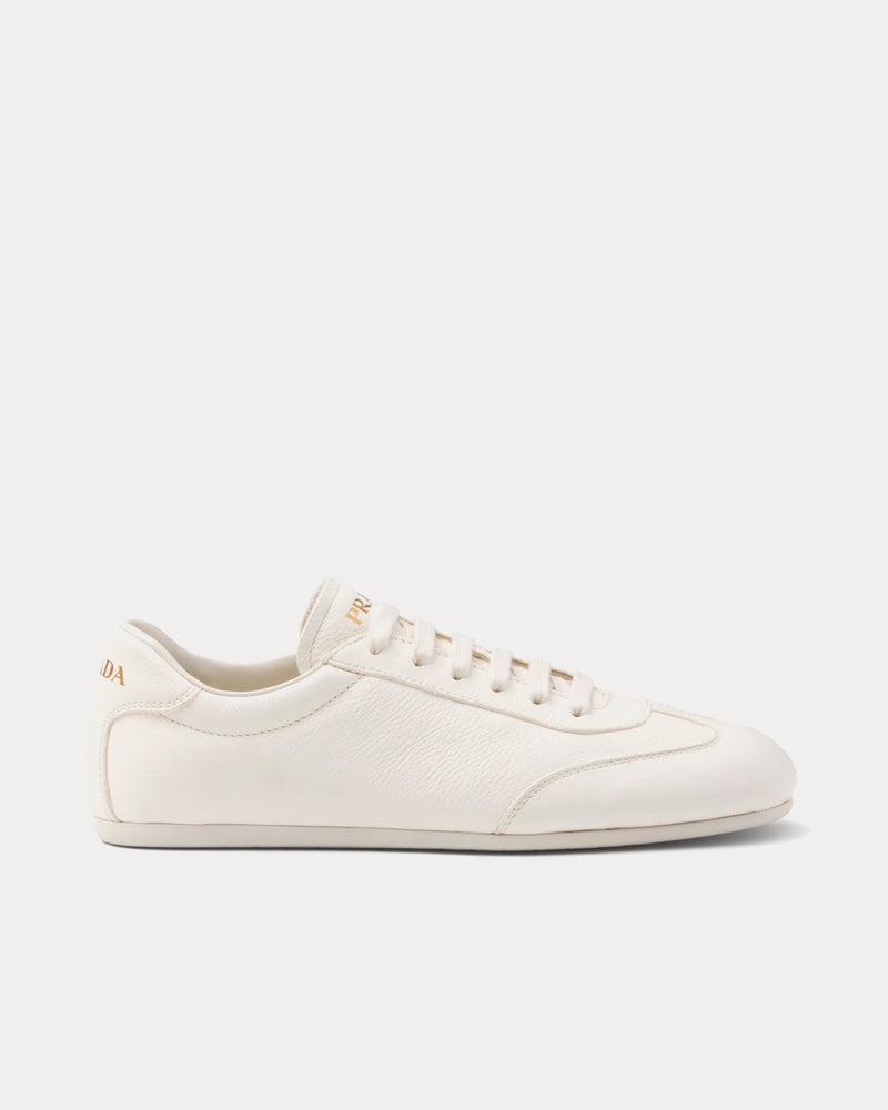 Prada Deer Leather Ivory Low Top Sneakers - 1