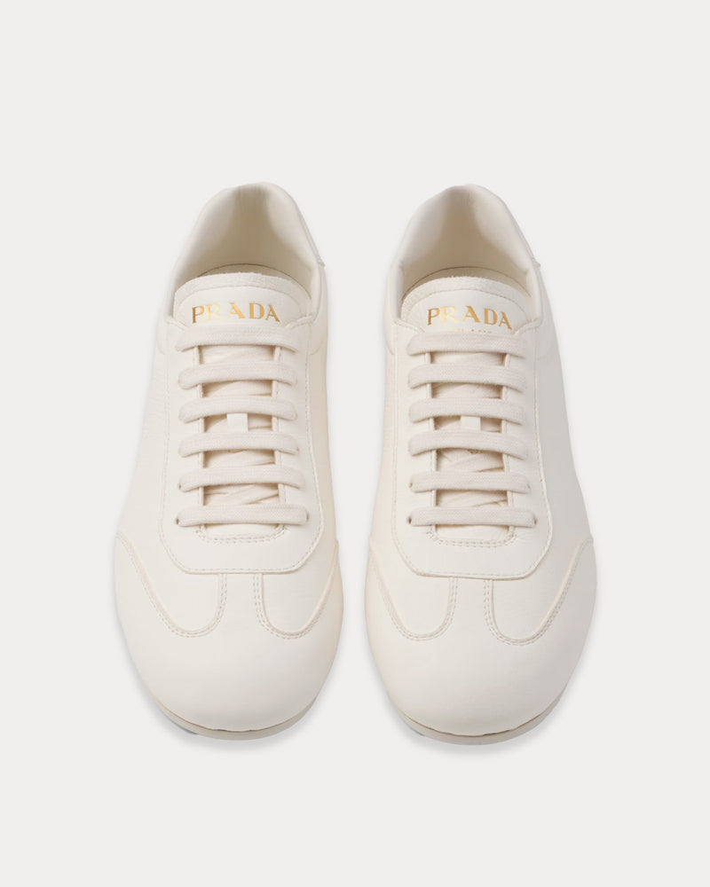 Prada Deer Leather Ivory Low Top Sneakers - 2
