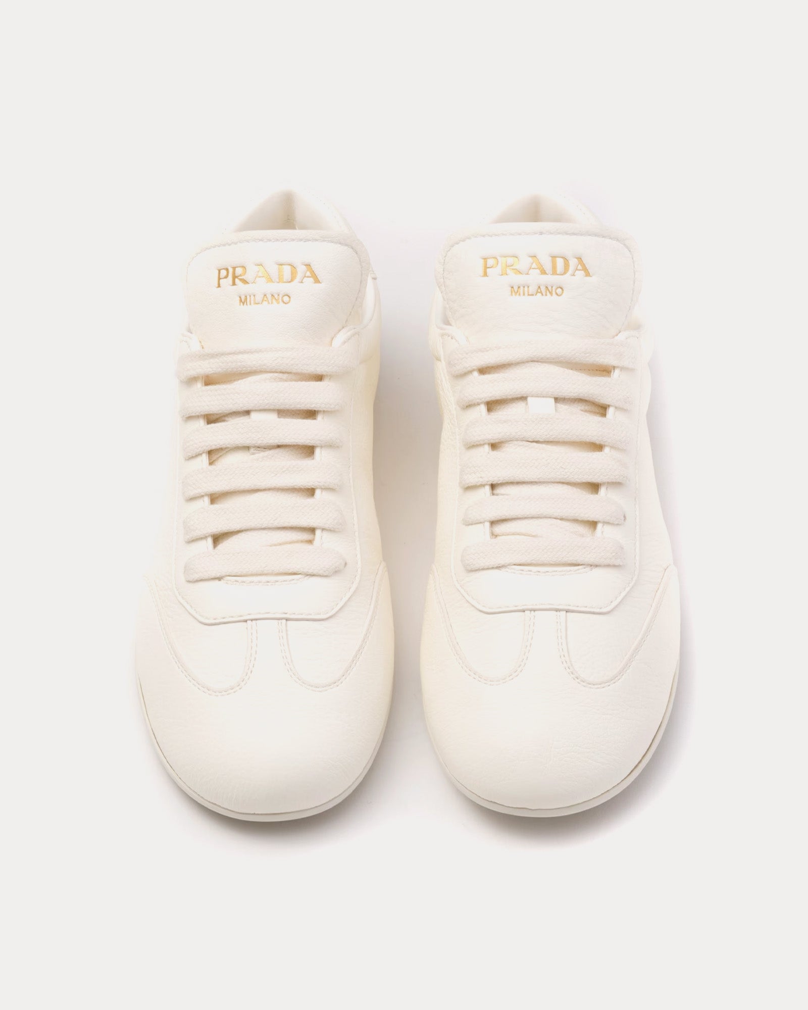 Prada - Deer Leather Ivory Low Top Sneakers