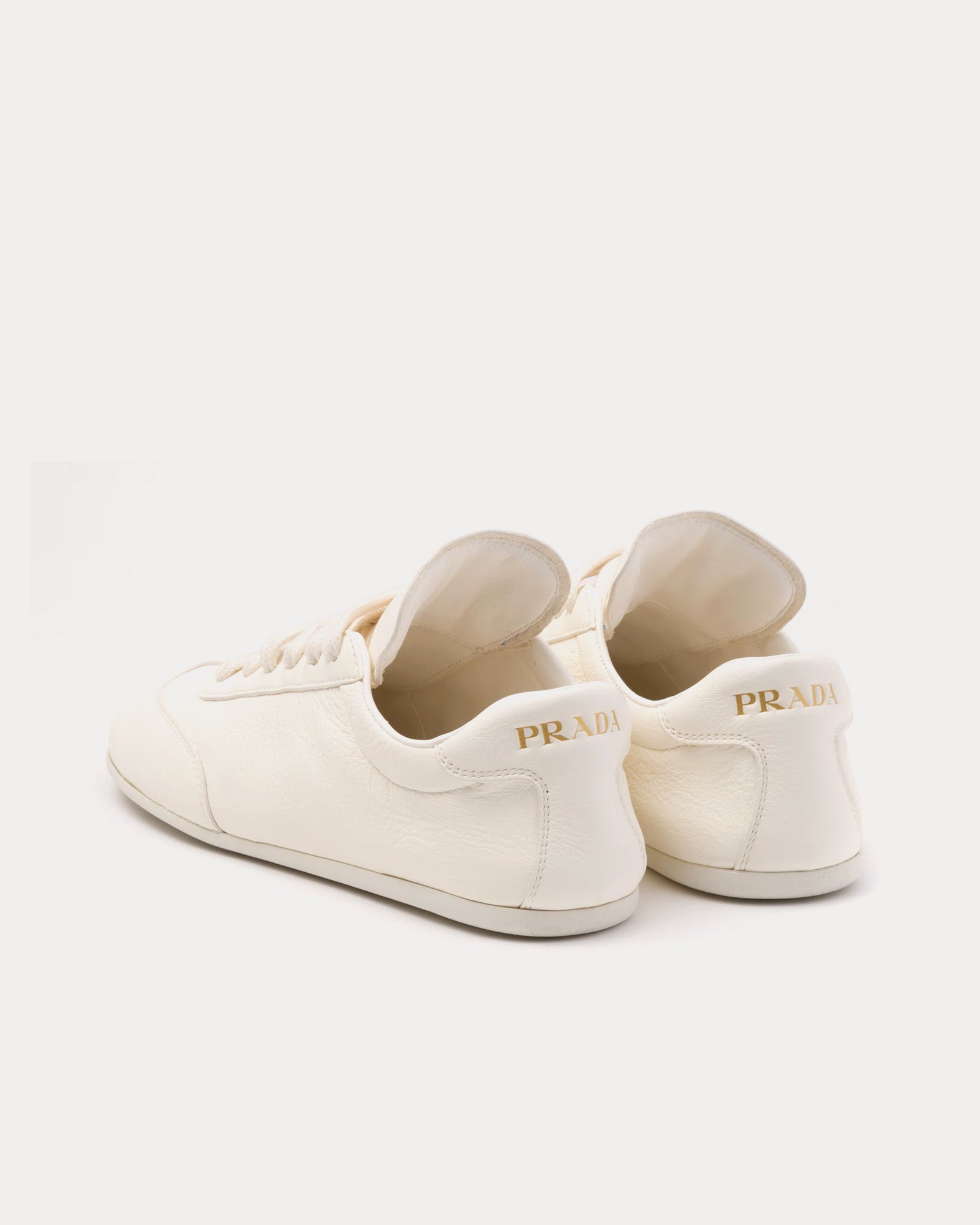 Prada - Deer Leather Ivory Low Top Sneakers