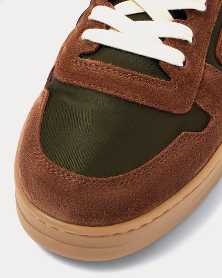 Prada Men's Downtown Delavé Suede & Re-Nylon Brown Low Top Sneakers