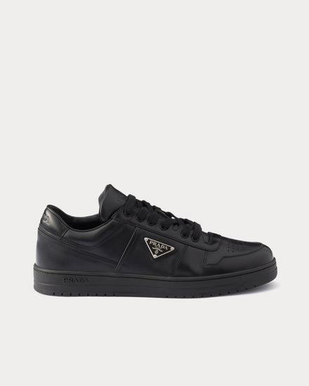 Prada Downtown Leather Black Low Top Sneakers - 1