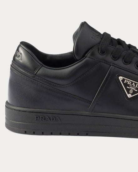Prada Downtown Leather Black Low Top Sneakers - 5