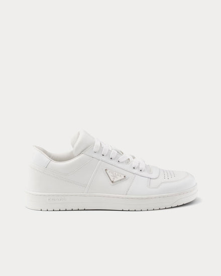 Prada Downtown Leather White Low Top Sneakers - 1