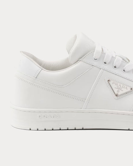 Prada Downtown Leather White Low Top Sneakers - 5