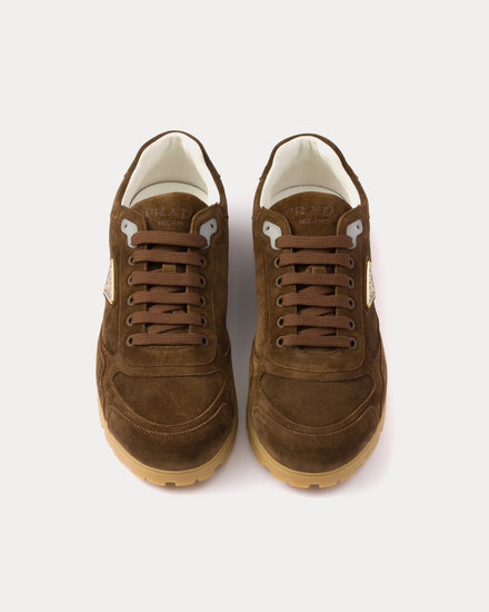 Prada Trail Faded Suede Dark Brown Low Top Sneakers - 2