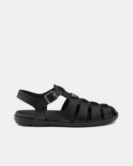 Prada Fisherman Rubber Black Sandals - 1