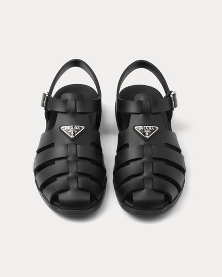 Prada Fisherman Rubber Black Sandals - 2