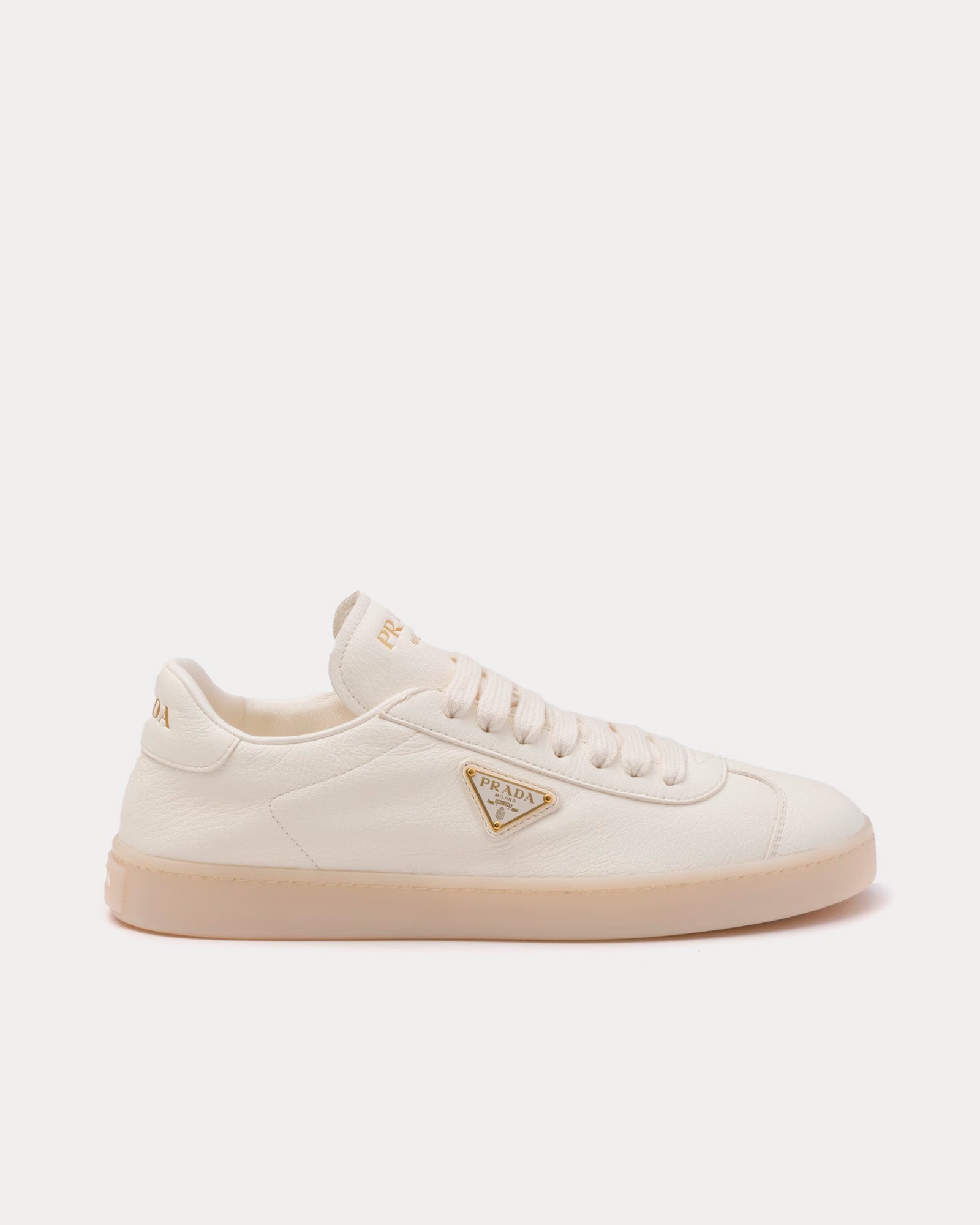 Prada - Leather Ivory Low Top Sneakers