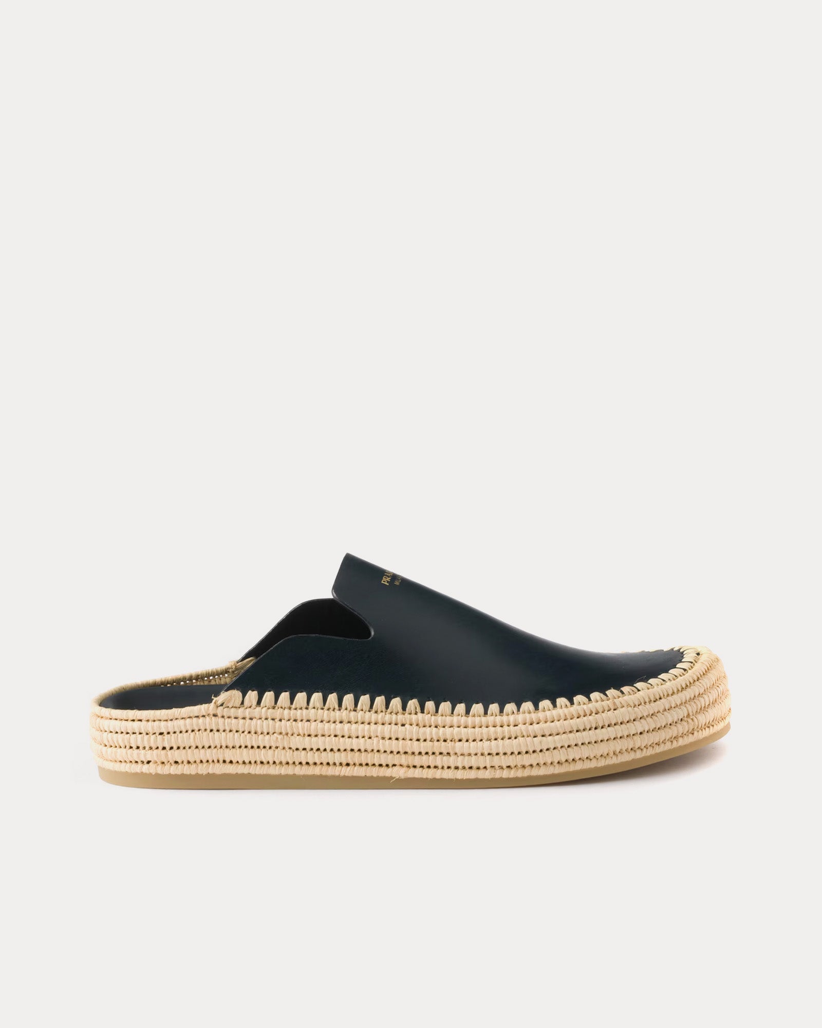 Prada Men's Leather Navy Mules