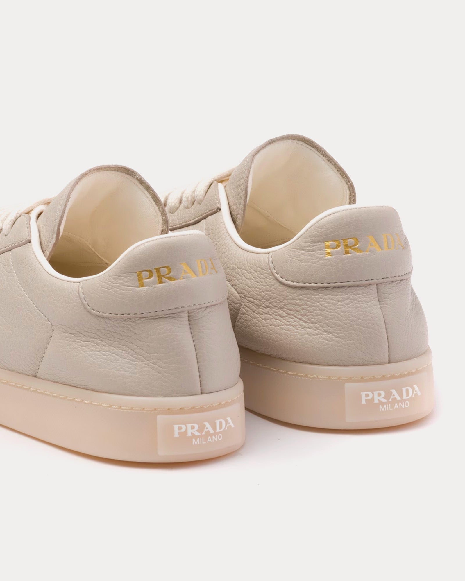Prada - Leather Pumice Stone Low Top Sneakers