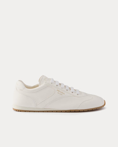 Prada Nappa Leather Ivory Low Top Sneakers