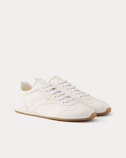 Prada Nappa Leather Ivory Low Top Sneakers - 3