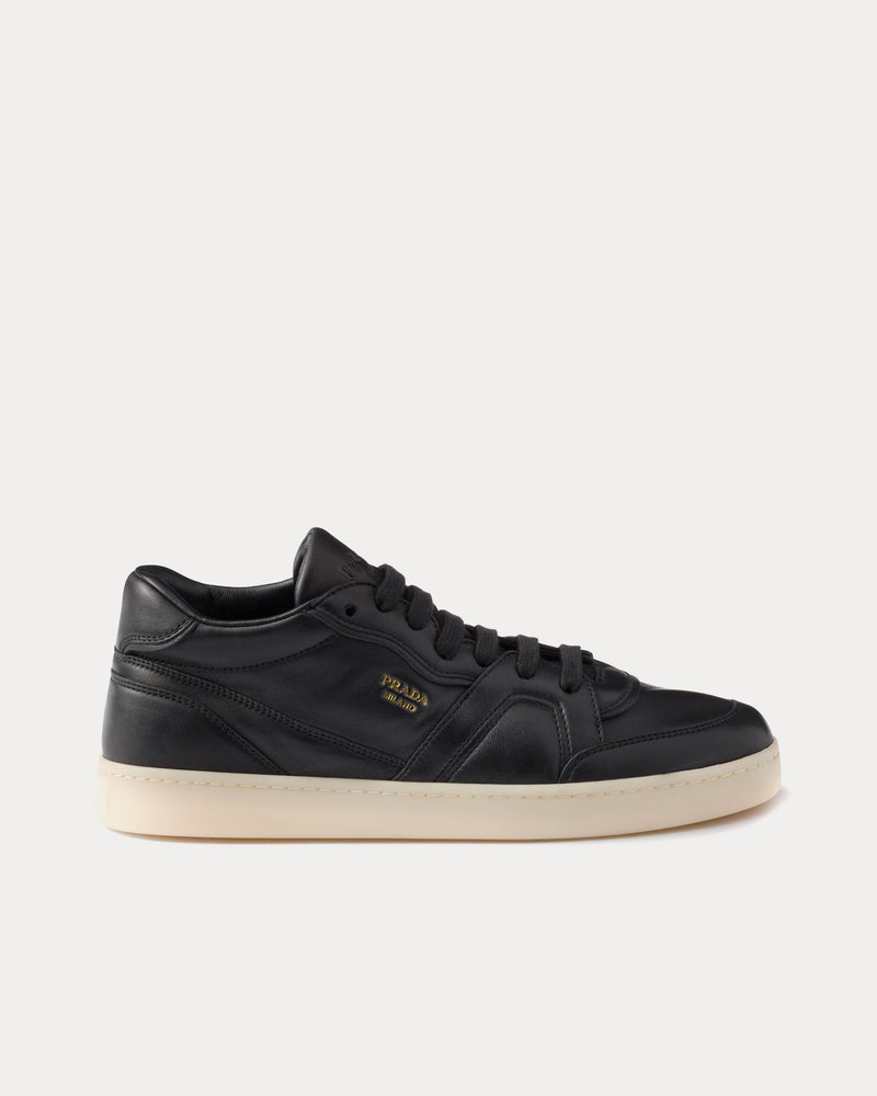 Prada Nappa Leather Black Low Top Sneakers - 1