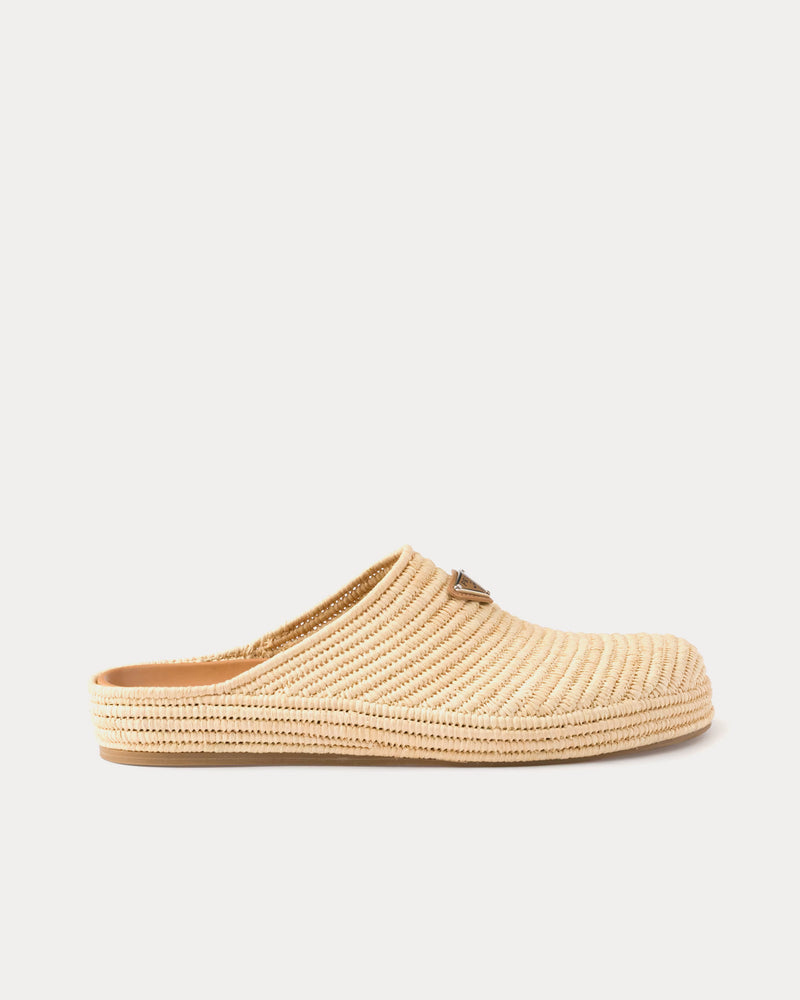 Prada Raffia Natural Mules - 1