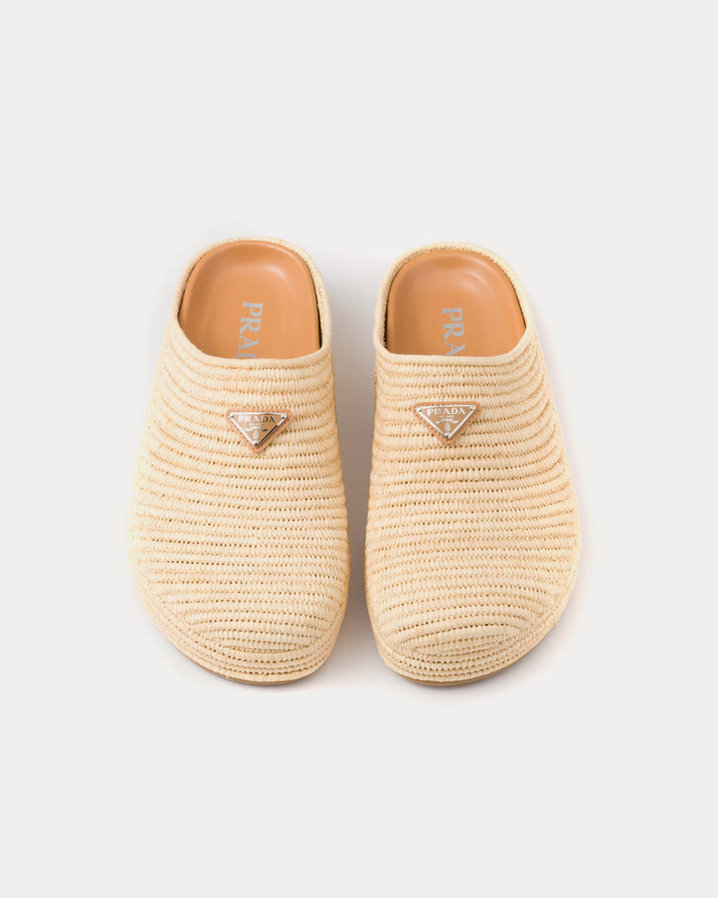 Prada Raffia Natural Mules - 2