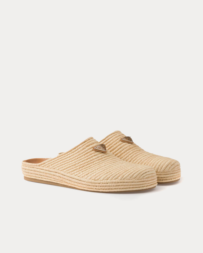 Prada Raffia Natural Mules - 3
