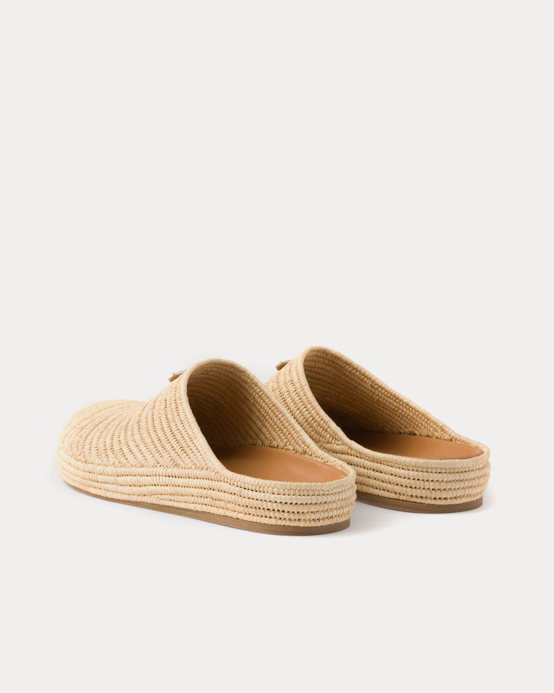 Prada Raffia Natural Mules - 4