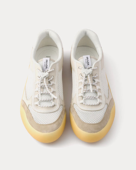 Prada Speedrock Mesh Chalk White Low Top Sneakers - 2