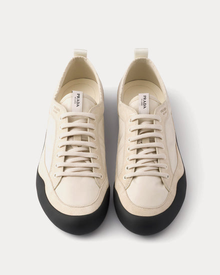 Prada Speedrock Re-Nylon & Suede Ivory Low Top Sneakers - 2