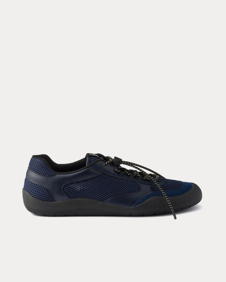 Prada Speedrock Leather & Mesh Navy Low Top Sneakers - 1