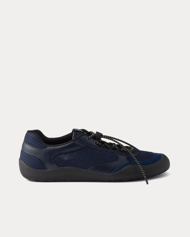 Prada Speedrock Leather & Mesh Navy Low Top Sneakers