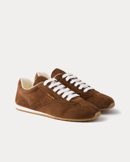 Prada Suede Cocoa Brown Low Top Sneakers - 3