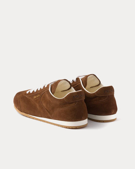Prada Suede Cocoa Brown Low Top Sneakers - 4
